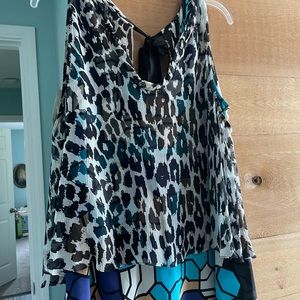Tracy Reese Silk Leopard Print Top Medium Anthropologie